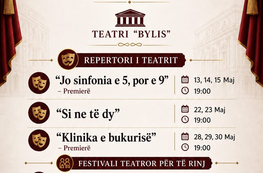 Kalendari i Shfaqjeve për muajin Maj në Teatrin “Bylis”